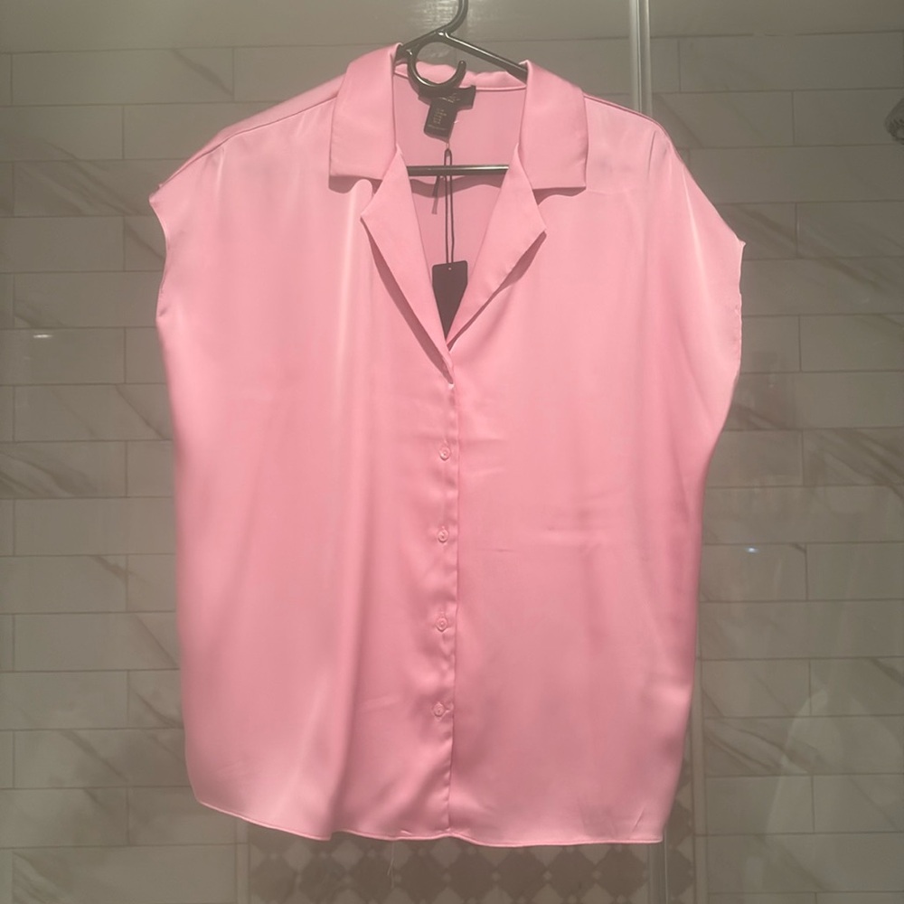 Pink satin blouse